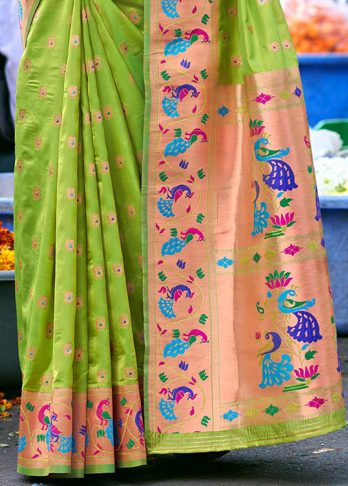 Light Green Dupion Silk Saree With Blouse Piece