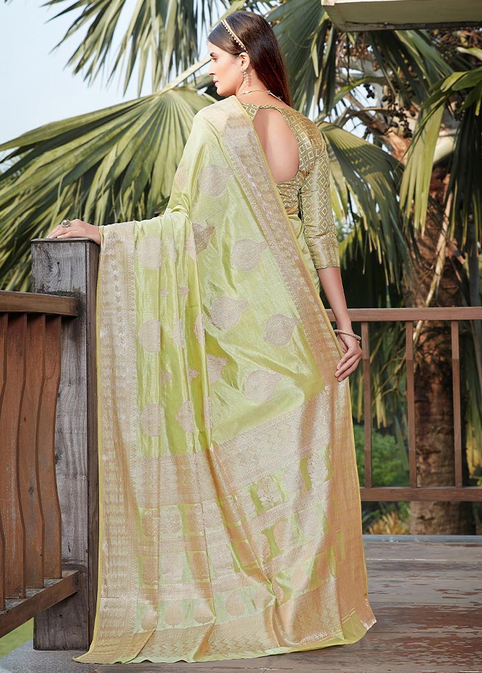 Green Woven Silk Saree With Blouse - Indian Silk House Agencies