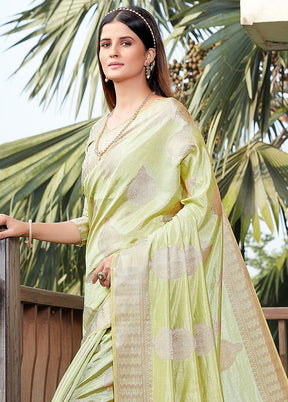 Green Woven Silk Saree With Blouse - Indian Silk House Agencies