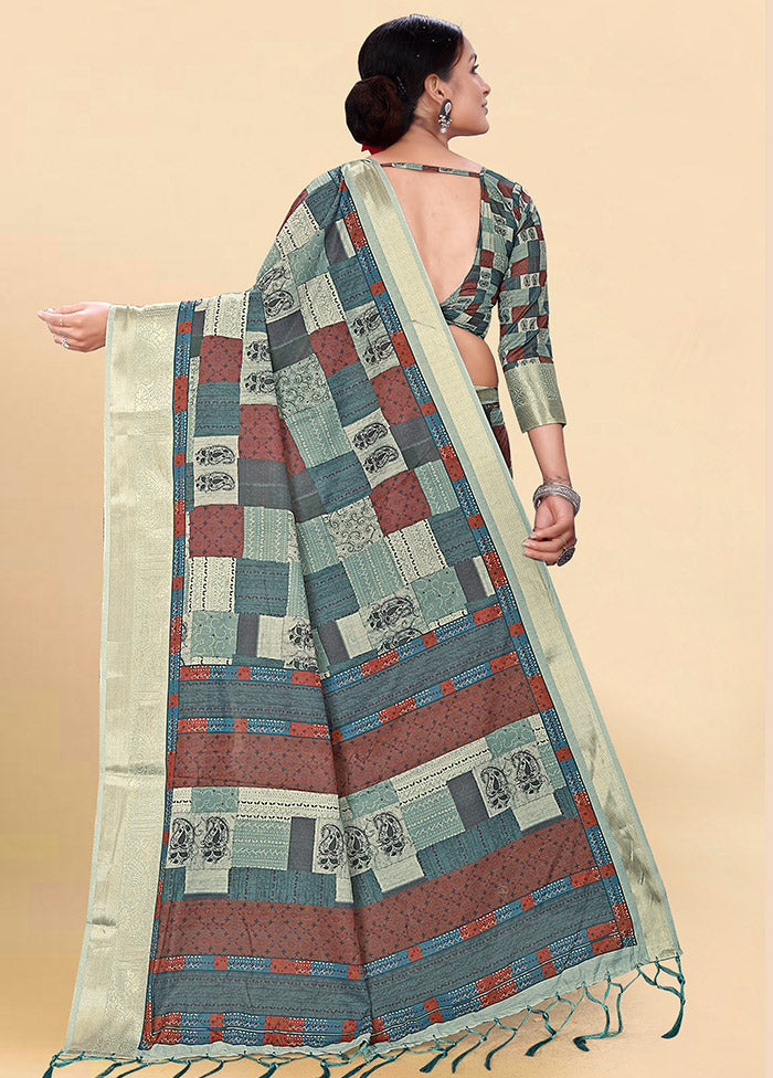 Livid Cotton Saree With Blouse Piece - Indian Silk House Agencies