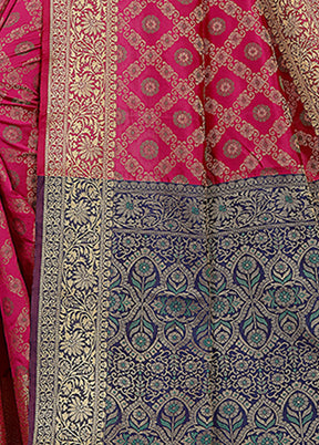 Pink Spun Silk Woven Saree With Blouse - Indian Silk House Agencies