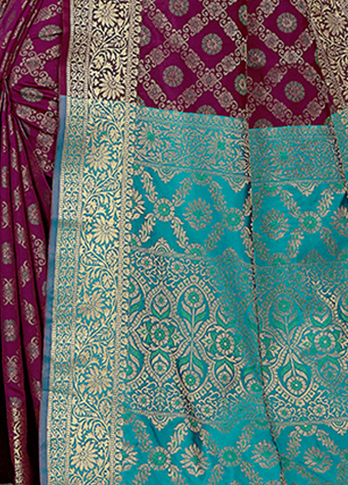 Purple Spun Silk Woven Saree With Blouse - Indian Silk House Agencies