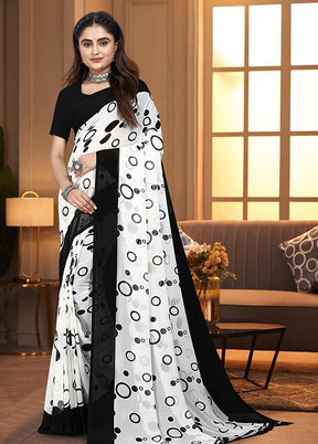 Black Georgette Saree With Blouse Piece