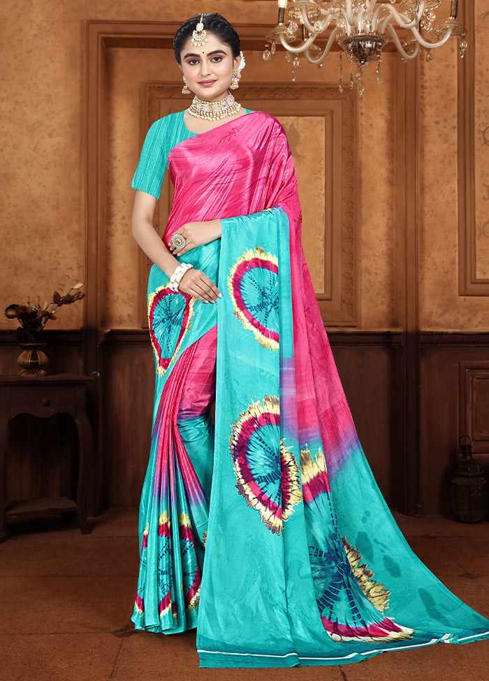 Firoza Crepe Silk Saree With Blouse Piece