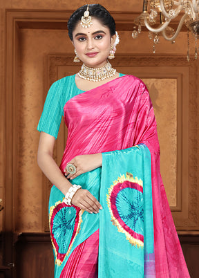 Firoza Crepe Silk Saree With Blouse Piece