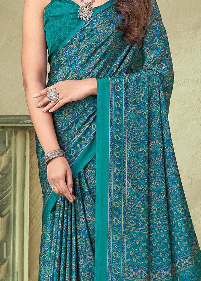 Sky Blue Spun Silk Woven Work Saree With Blouse - Indian Silk House Agencies
