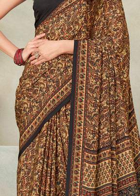 Beige Spun Silk Woven Work Saree With Blouse - Indian Silk House Agencies
