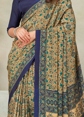 Beige Spun Silk Woven Work Saree With Blouse - Indian Silk House Agencies