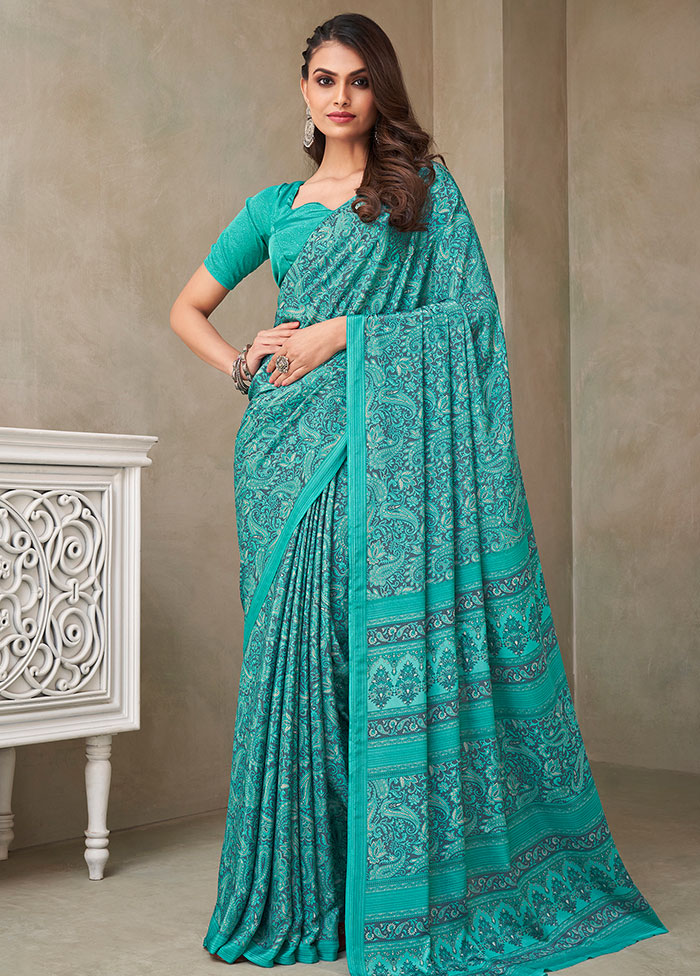 Blue Spun Silk Woven Work Saree With Blouse - Indian Silk House Agencies