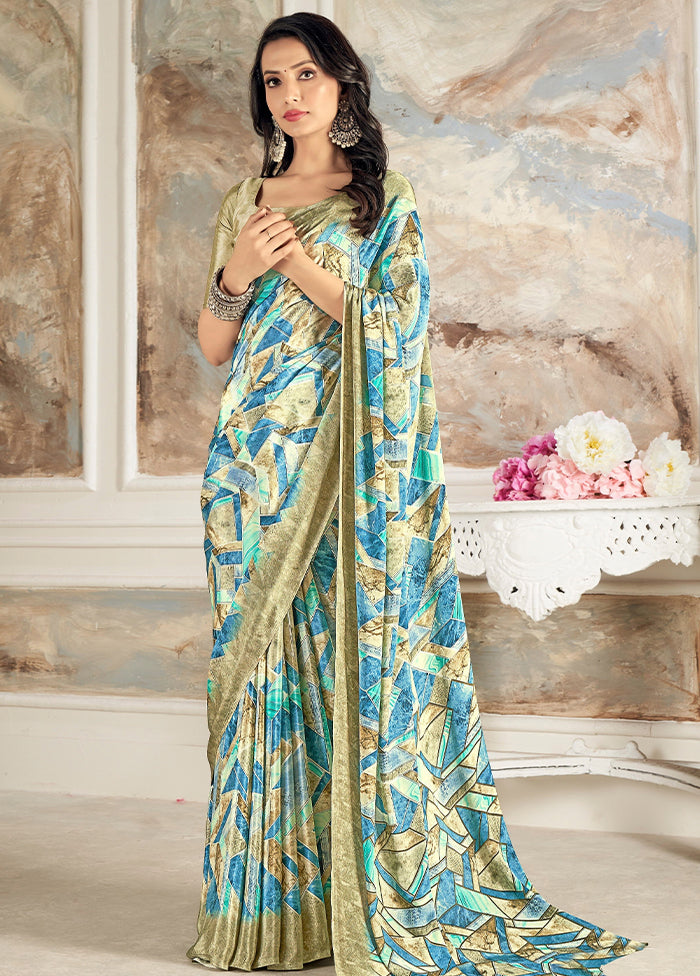 Multicolor Silk Saree With Blouse Piece - Indian Silk House Agencies