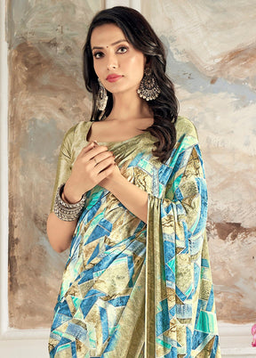 Multicolor Silk Saree With Blouse Piece - Indian Silk House Agencies