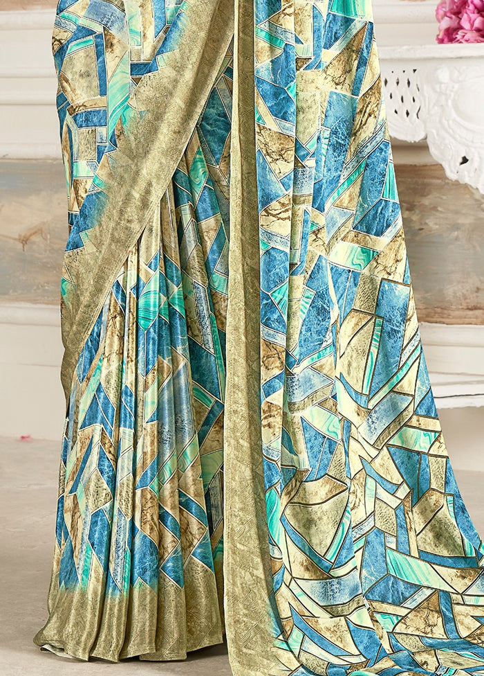 Multicolor Silk Saree With Blouse Piece - Indian Silk House Agencies