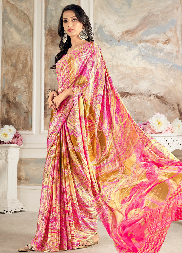 Multicolor Silk Saree With Blouse Piece - Indian Silk House Agencies