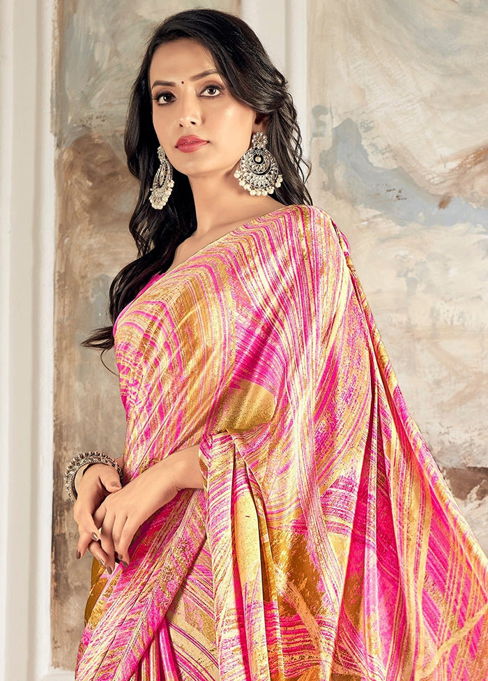 Multicolor Silk Saree With Blouse Piece - Indian Silk House Agencies