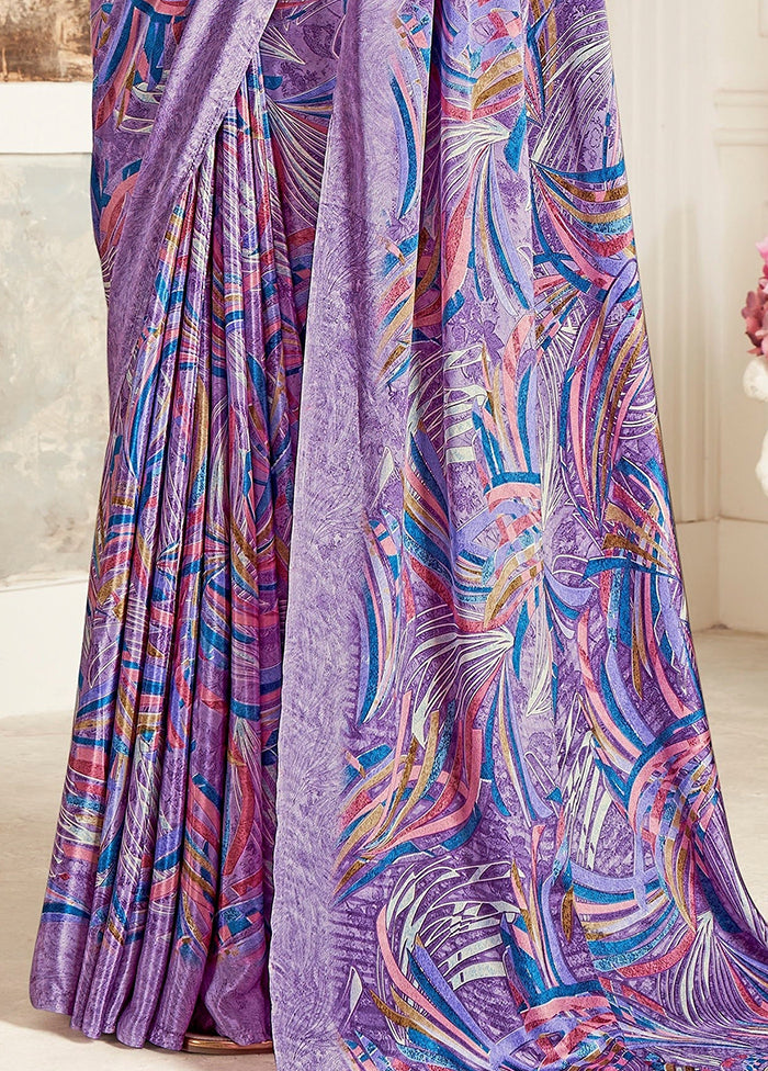 Purple Silk Saree With Blouse Piece - Indian Silk House Agencies