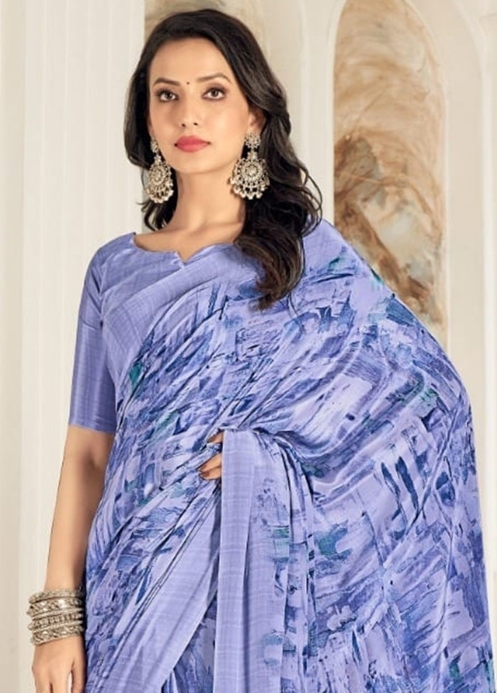 Purple Silk Saree With Blouse Piece