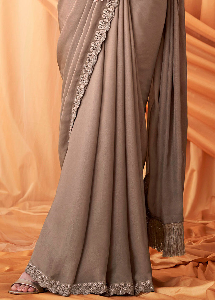 Beige Georgette Saree With Blouse Piece - Indian Silk House Agencies