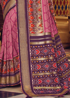 Purple Spun Silk Saree With Blouse Piece