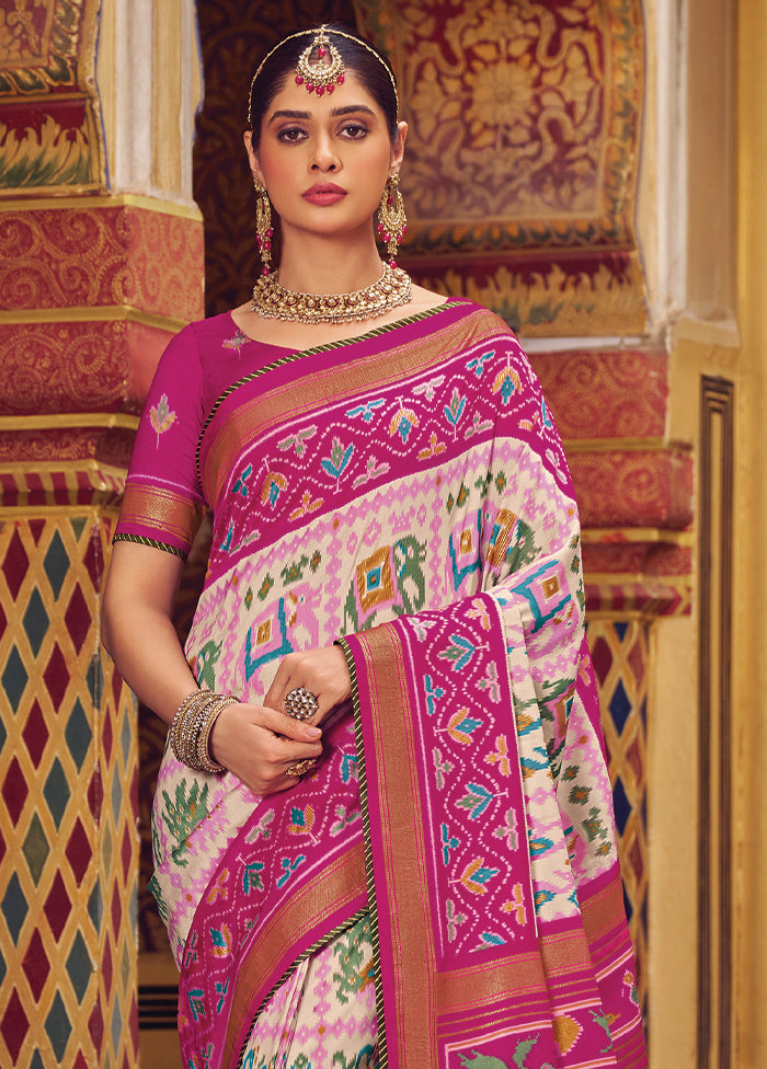 Multicolor Spun Silk Saree With Blouse Piece