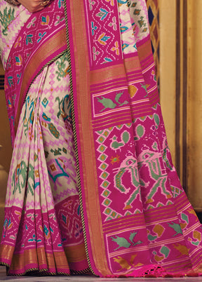 Multicolor Spun Silk Saree With Blouse Piece