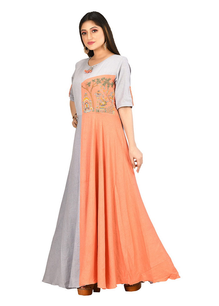 Orang Cotton Flex Solid Womens Gown VDVSF00102 - Indian Silk House Agencies