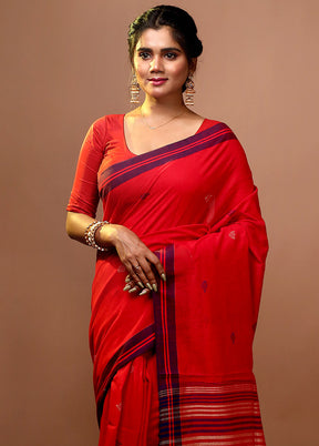 Red Begumpuri Cotton Saree With Blouse Piece - Indian Silk House Agencies