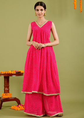 2 Pc Pink Georgette Kurti Set VDRAN1412227 - Indian Silk House Agencies