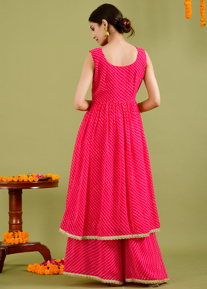 2 Pc Pink Georgette Kurti Set VDRAN1412227 - Indian Silk House Agencies