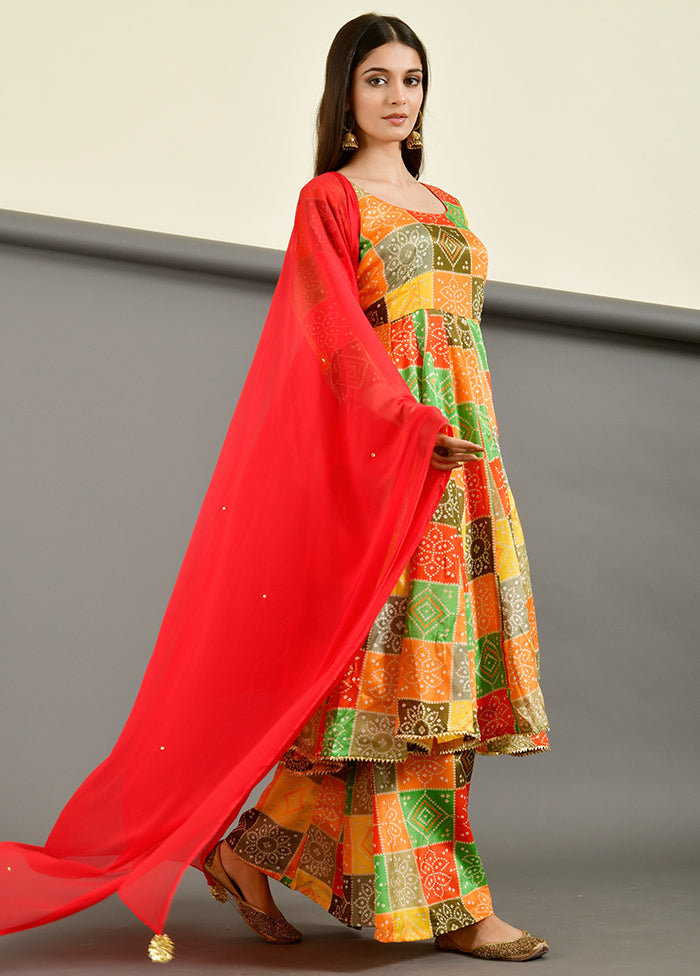 3 Pc Yellow Silk Suit Set With Dupatta VDRAN1412233 - Indian Silk House Agencies