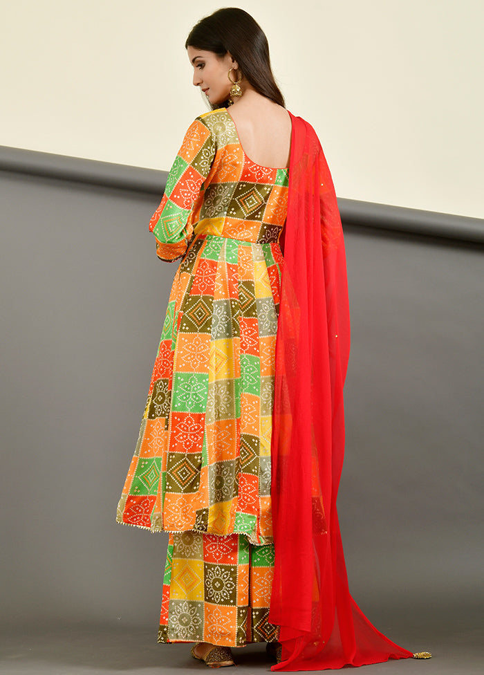 3 Pc Yellow Silk Suit Set With Dupatta VDRAN1412233 - Indian Silk House Agencies