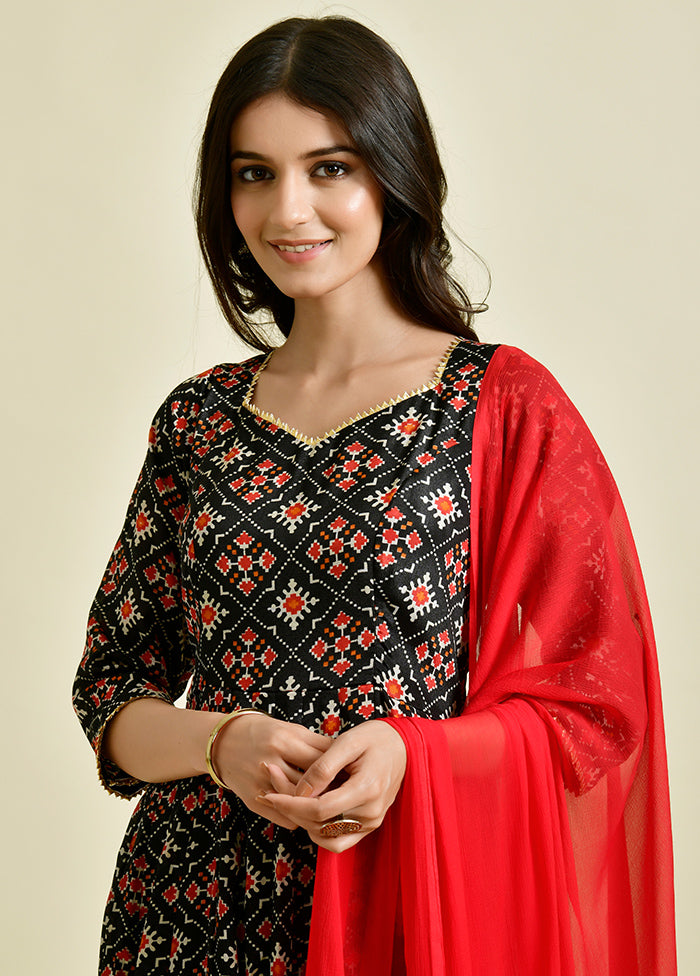 2 Pc Black Bandhani Cotton Kurti Set VDRAN1412256 - Indian Silk House Agencies