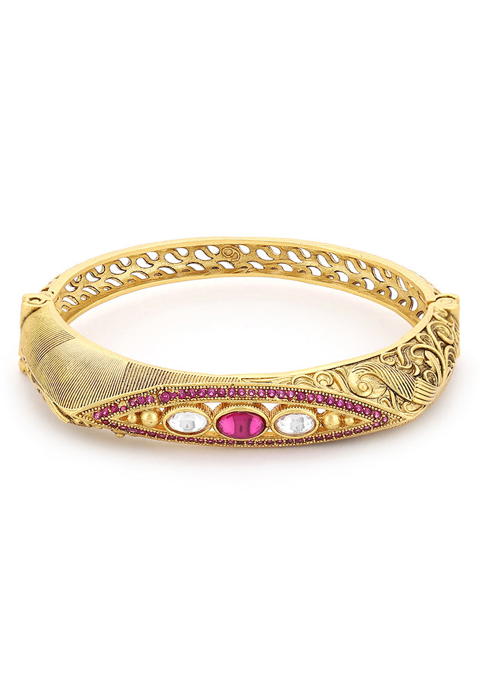 Golden Moon Stone Brass Bracelet - Indian Silk House Agencies