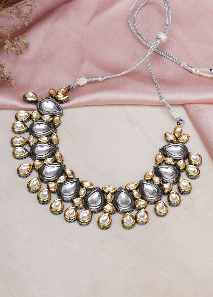 Multicolor Brass Rhodium Plated Necklace