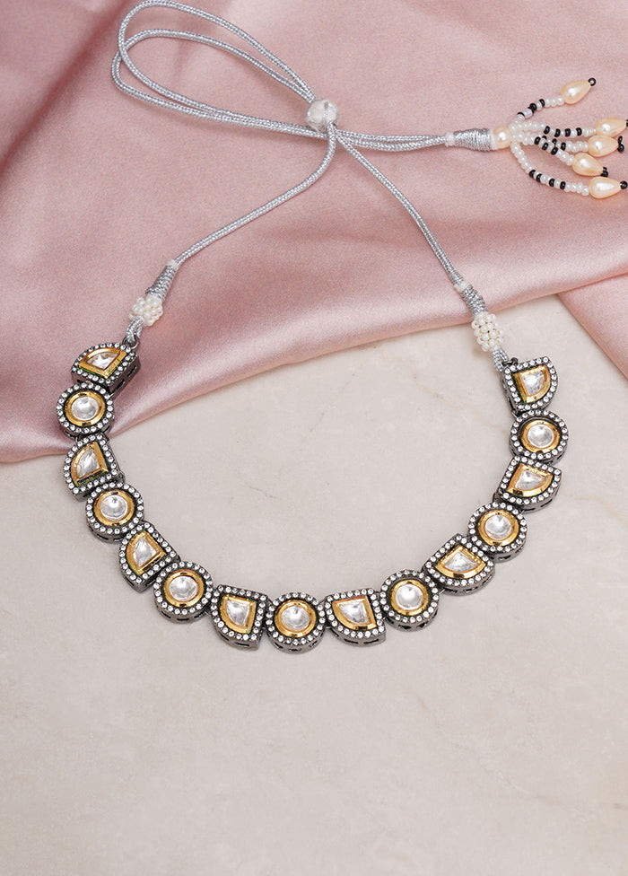 Multicolor Brass Rhodium Plated Necklace