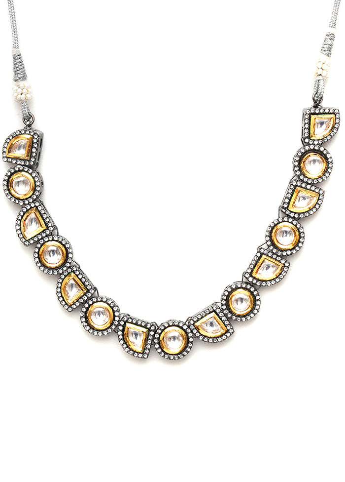 Multicolor Brass Rhodium Plated Necklace