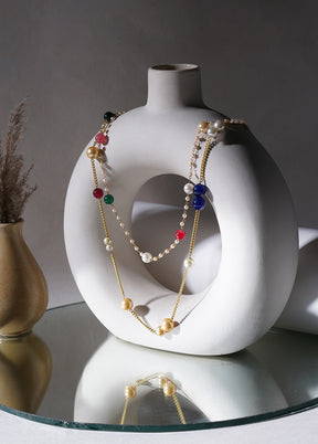 Multicolor Brass Gold Plating Necklace