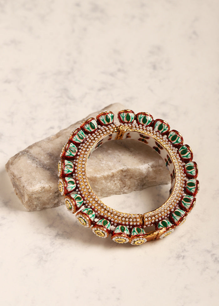 Silver Stone Work Alloy Kada - Indian Silk House Agencies