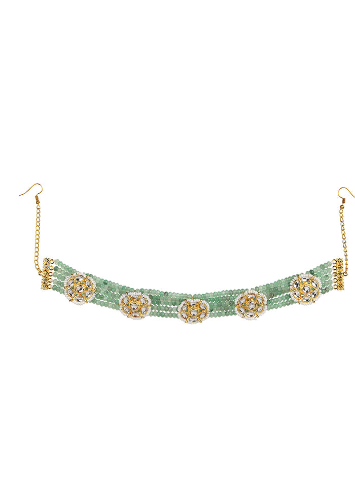 Golden Stone Work Alloy Head Band - Indian Silk House Agencies