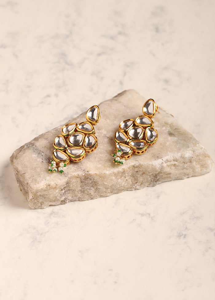 Golden Stone Work Alloy Earrings - Indian Silk House Agencies