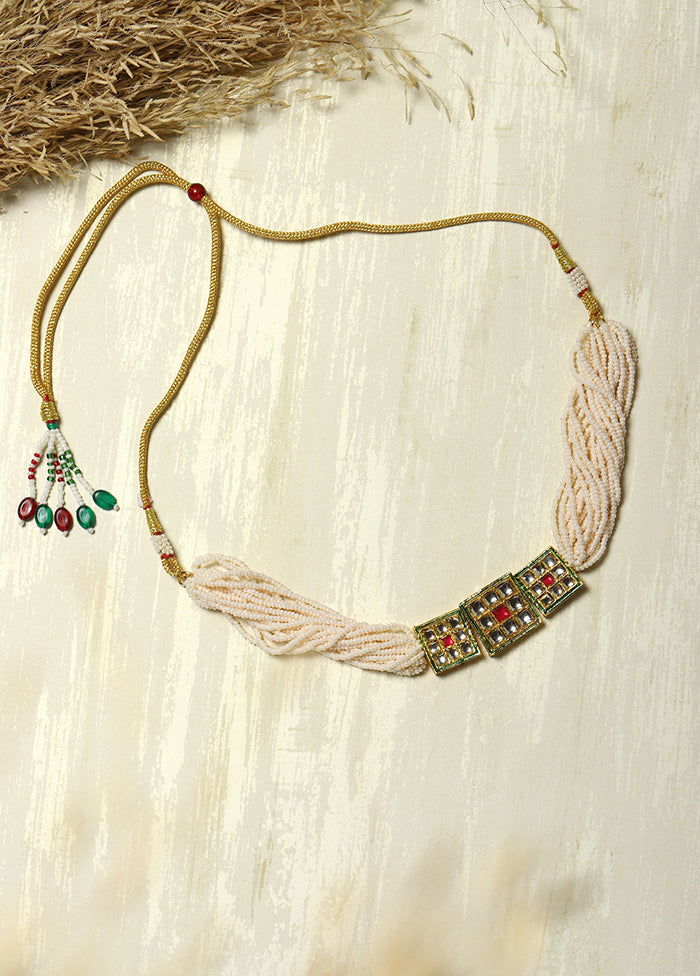 White Kundan Choker Necklace - Indian Silk House Agencies