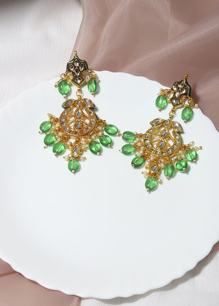 Kundan Earring With Dangling Beads - Indian Silk House Agencies