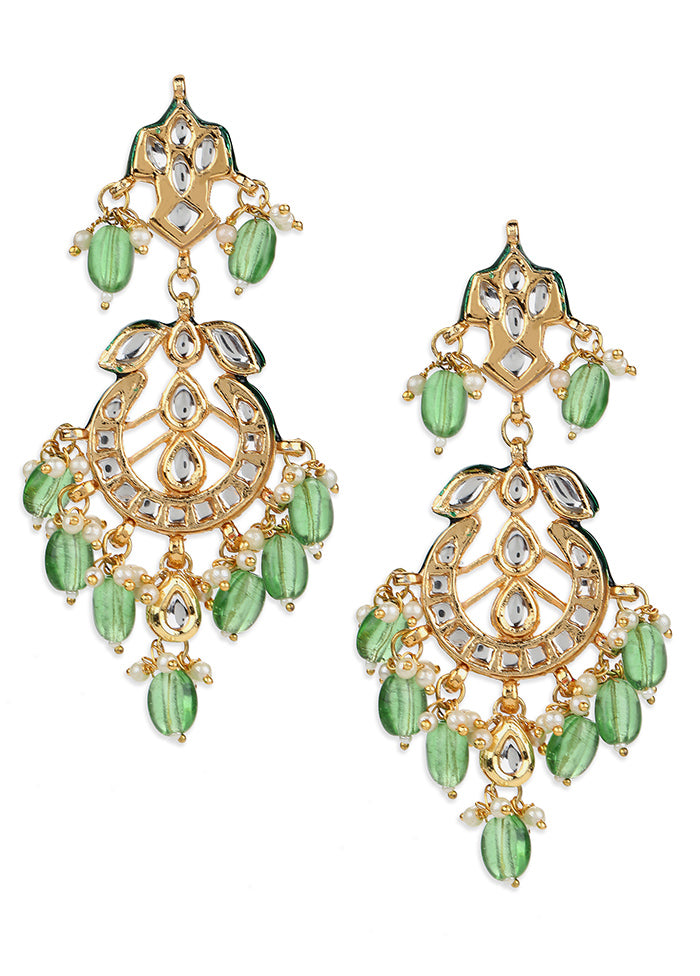 Kundan Earring With Dangling Beads - Indian Silk House Agencies