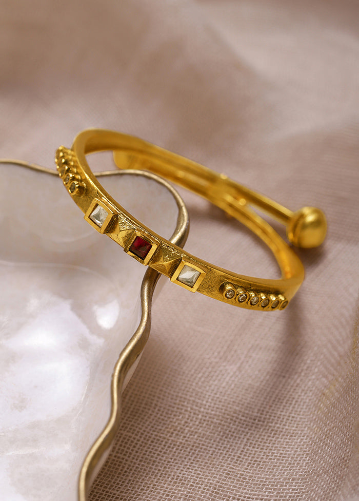 Brass And Stone Studded Bangle - Indian Silk House Agencies
