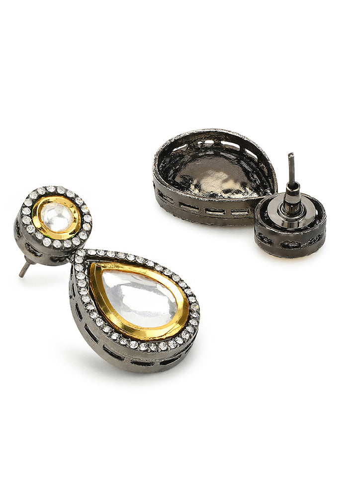 Stone Studded Kundan Earrings - Indian Silk House Agencies