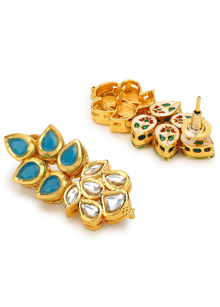 Stone Studded Kundan Earrings - Indian Silk House Agencies