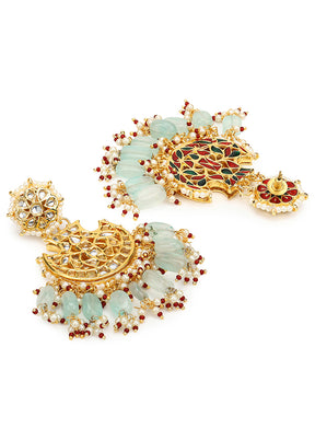 Beaded Kundan Earrings - Indian Silk House Agencies