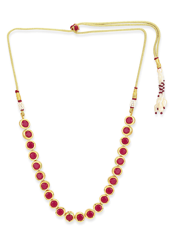 Red Kundan Statement Necklace - Indian Silk House Agencies