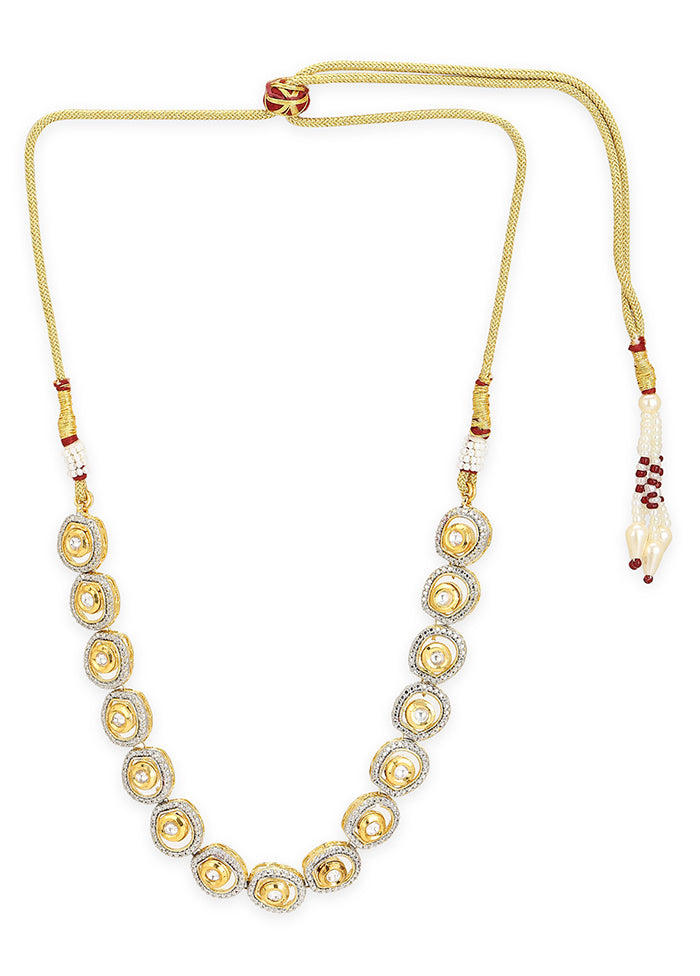 Gold Kundan Statement Necklace - Indian Silk House Agencies