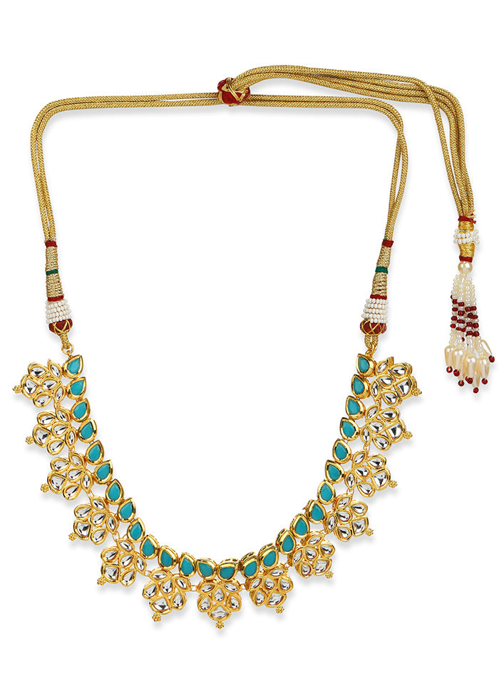 Blue Kundan Statement Necklace - Indian Silk House Agencies
