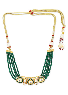 Green Kundan Statement Necklace - Indian Silk House Agencies